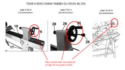 LEMAN - Volant De Réglage En Plastique De La Contre-pointe Pour TAB085 -Magasin De Pièces De Machines LEMAN Volant de reglage en plastique de la contre pointe